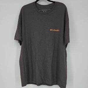 Columbia Men's Short Sleeve Tee in Charcoal with Orange Logo